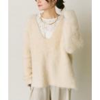 ショッピング旅行 ニット セーター 起毛Vネックニットプルオーバー レディース