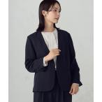 ショッピングCOMME ジャケット ノーカラージャケット 「宮城舞さん着用」「セットアップ対応」ポリエステルツイル ノーカラージャケット レディース