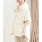 ショッピングポンチョ ポンチョ ファー付き キルティング ポンチョ コート Prima Scherrer レディース