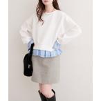 ショッピングフリル トレーナー スウェット フリルレイヤードプルオーバー レディース