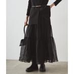 スカート オーガンジーティアードスカート