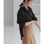 ショッピングサテン ブラウス シャツ 「26SS先行」ルナサテンドレープシャツ レディース