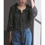 ショッピングフリル ブラウス シャツ 「26SS先行」スタンドフリルボウタイブラウス レディース