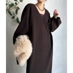 ショッピング裏起毛 ワンピース 「前後2WAY」裏起毛袖ボリュームワンピース