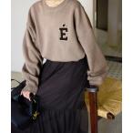 ニット セーター 「WEB限定カラー有り/追加3」サガラ刺繍スウェットライクニット レディース