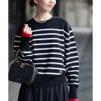 ニット セーター パネルボーダーニット レディース