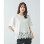 「GLOBAL WORK」 半袖カットソー LARGE オフホワイト レディース