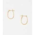 ショッピングサークル ピアス K10 パイプ オーバル フープピアス レディース