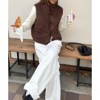 ベスト ジレ diggity　リバーシブルムートンベスト レディース