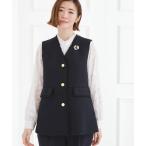 ショッピングジレ ベスト ジレ 「手洗いOK」ツイードペプラムジレ レディース