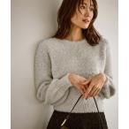 ニット セーター ショートフェザーニットプルオーバー レディース