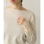 tシャツ フラワーレースカフメロウTシャツ レディース