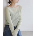 ニット セーター 「WEB限定カラー」シアーホリゾンタルリブニット レディース