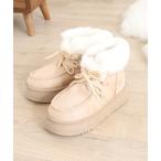 ブーツ Dedes 厚底 ふわもこファー レースアップ/ベルトデザイン ムートンブーツ レディース メンズ