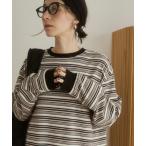 tシャツ マルチボーダー オーバーサイズ ロンT レディース