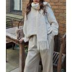 ショッピングスカーフ ニット セーター Vネックニット×スカーフ レディース