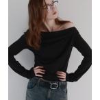 ニット セーター ドレープオフショルニットトップス レディース