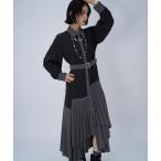 ショッピングマキシ丈 ワンピース プリーツイレヘムワンピース