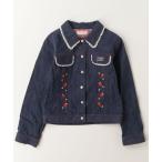 「mezzo piano」 「KIDS」刺繍デニムジャケット 140 ネイビー キッズ