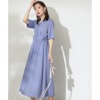 「N.（N. Natural Beauty Basic）」 半袖ワンピース MEDIUM ブルー レディース