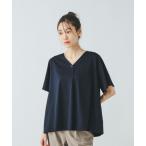 「GLOBAL WORK」 半袖カットソー LARGE ネイビー レディース