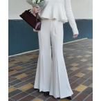 パンツ トリアセバックサテンフレアパンツ レディース