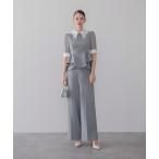 ショッピング成人式 パンツドレス 「LEJA」レースカラーペプラムブラウスパンツセットアップドレス2点セット 美脚効果結婚式 パーティードレス 成人式 二次会 同窓会 お