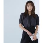 「NATURAL BEAUTY BASIC」 半袖ブラウス SMALL チャコールグレー レディース