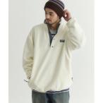 トレーナー スウェット 「CAMP7」フリース ハーフスナップ ロゴ トレーナー (クリーンなデザイン / 高保温性 / ドロップショルダー) メンズ