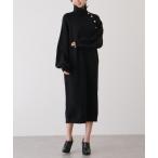 ショッピングボタン ワンピース 金ボタンニットワンピース