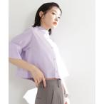 「NATURAL BEAUTY BASIC」 7分袖ブラウス SMALL ラベンダー レディース
