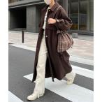 [CPCM] пальто с отложным воротником FREE темно-коричневый женский 