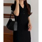 「callautia」 半袖ワンピース SMALL ブラック レディース