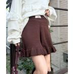 パンツ フリルニットショートパンツ レディース
