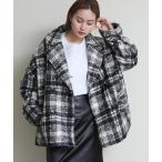 ショッピングチェック コート アウター ブークレチェックコート レディース