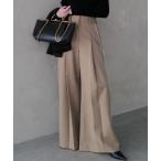 ショッピングベージュ スラックス パンツ パールトリムパンツ レディース