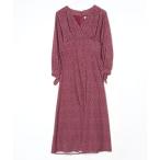 ショッピングドット 「Her lip to」 ドット柄長袖ワンピース S ブラウン レディース