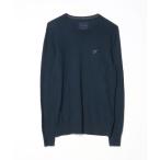 「American Eagle」 ワンポイント長袖ニット S ネイビー メンズ