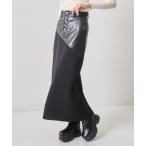 スカート 異素材 切り替え ロングス