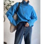 ショッピングチュニック ニット セーター ウール混タートルチュニック レディース