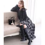 ショッピングリボン ワンピース 肩リボンニットセットワンピース