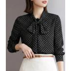 ブラウス シャツ ドット柄ブラウス 