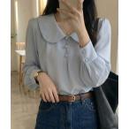 ブラウス シャツ 丸襟ボリュームシ�