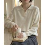 ニット セーター ポロカラーニット 