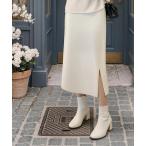 スカート ミドル丈ニットスカート