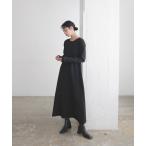 ワンピース リブフレアニットワンピース