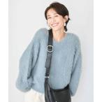 ニット セーター ＩＥＤＩＴ　あぜ編みシャギーＶネックニット レディース