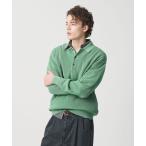 セーター ニット ギマ コットン アゼ 3ボタン ポロカラー ニット ウォッシャブル メンズ