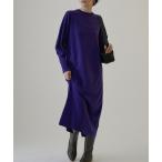 「SALON adam et rope'」 ニットワンピース FREE パープル レディース