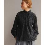 ブラウス シャツ ローンレース ハイネックパフブラウス レディース